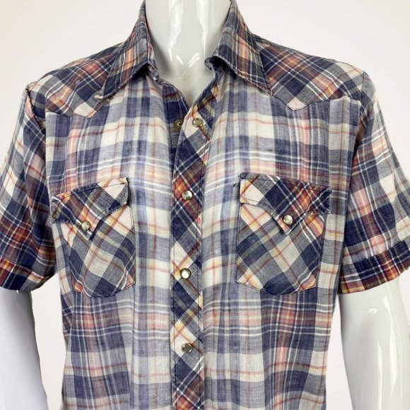 Ranch Wear Vintage Plaid Button Down Shirt - Picture 3 of 8